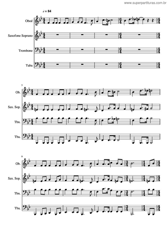 Partitura da música 474– Oh! Glória! Bendito É O Senhor