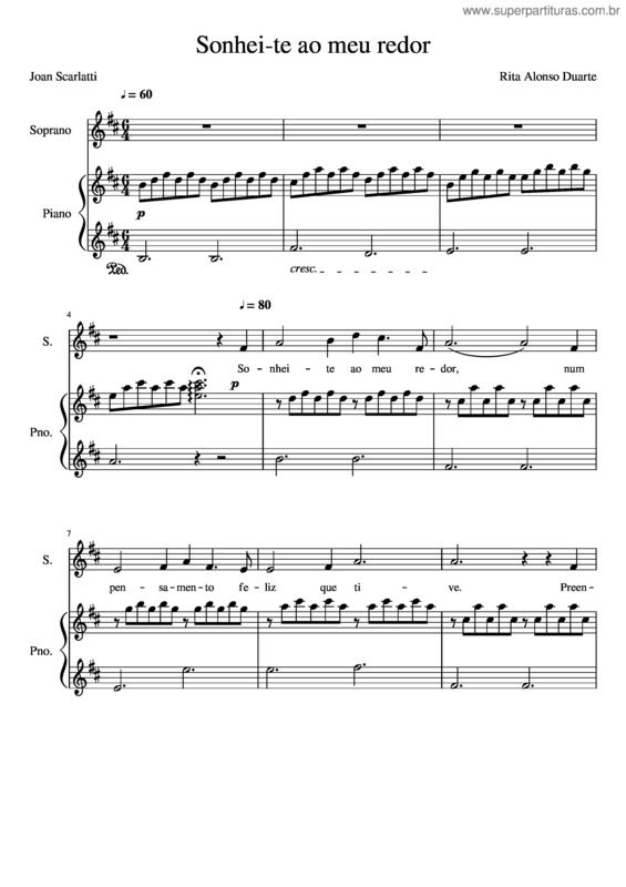 Partitura da música 4830165 Sonhei Te Ao Meu Redor