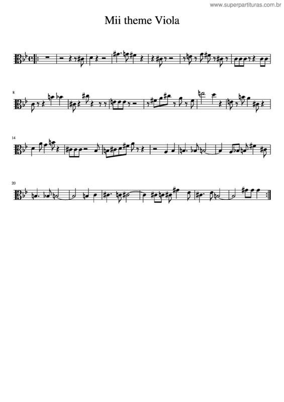 Partitura da música 4856951 Mii Theme Viola