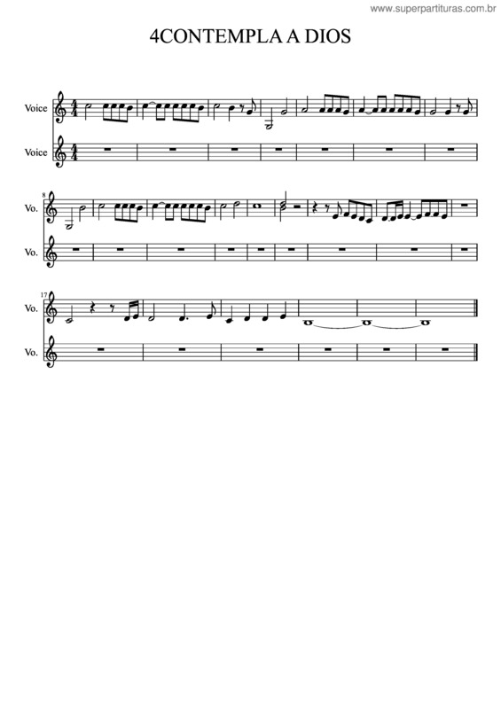 Partitura da música 4Contempla A Dios