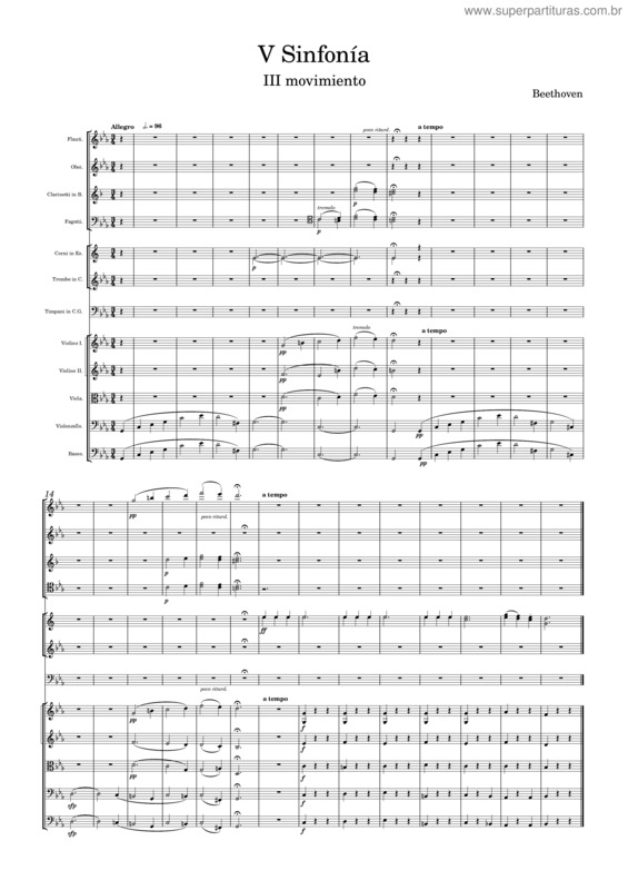 Partitura da música 5ª Sinfonía Beethoven – Irene Luna Golvano