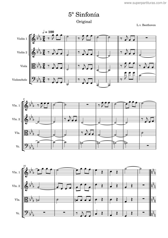 Partitura da música 5ª Sinfonia Con Alteraciones Y Sin Alteraciones