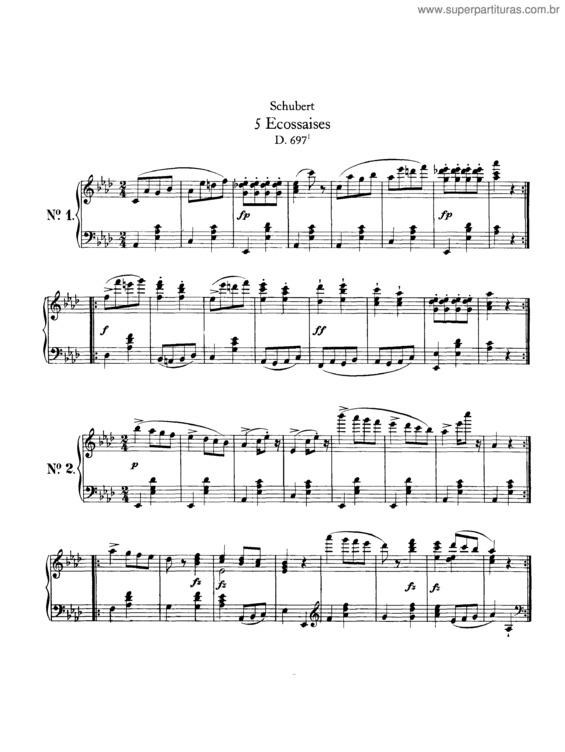 Partitura da música 5 Écossaises