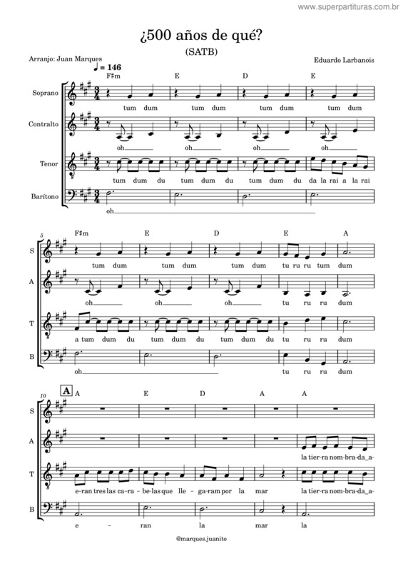 Partitura da música 500 Años De Qué