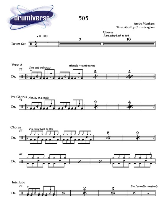 Partitura da música 505