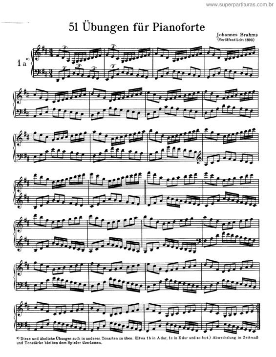 Partitura da música 51 Exercises for Piano