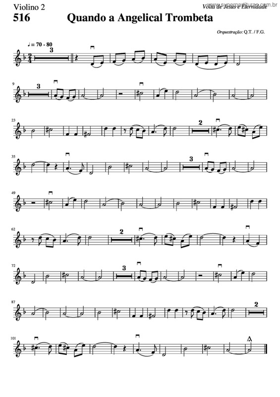 Partitura da música 516 – Quando A Angelical Trombeta v.5