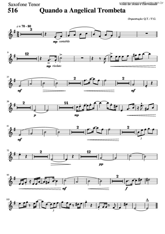 Partitura da música 516 – Quando A Angelical Trombeta v.7