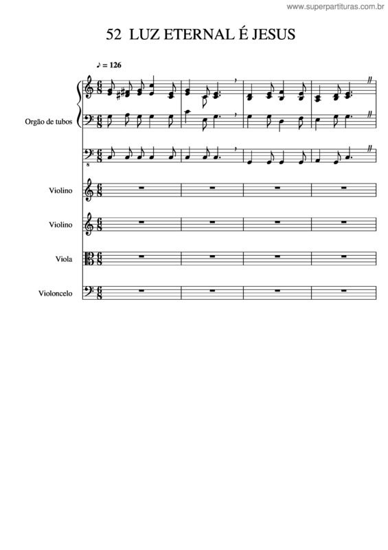 Partitura da música 52 Luz Eternal É Jesus