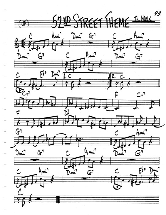 Partitura da música 52nd Street Theme v.2