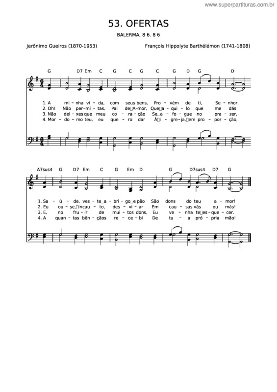 Partitura da música 53 Ofertas