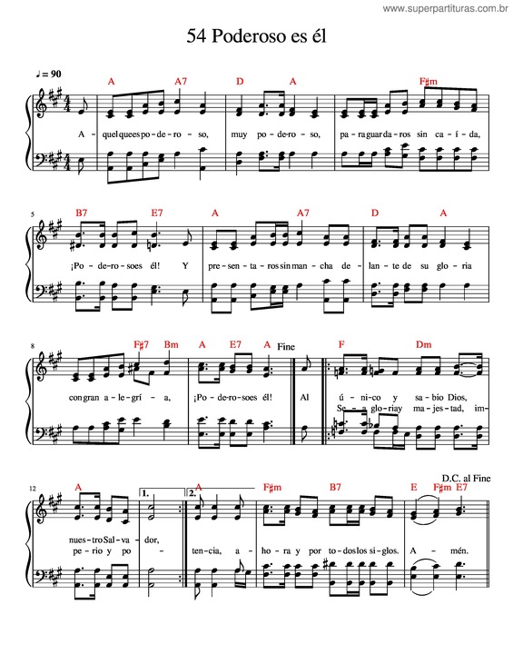 Partitura da música 54 Poderoso Es Él
