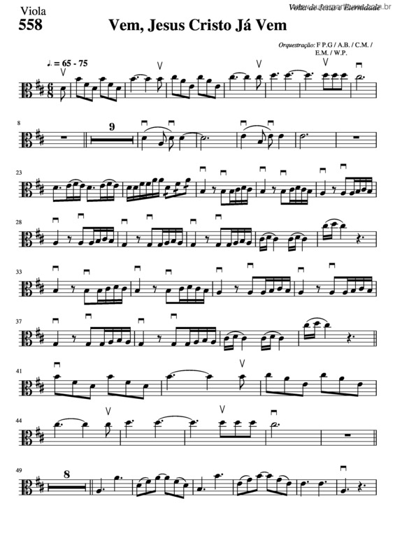 Partitura da música 558 – Vem, Jesus Cristo Já Vem v.13