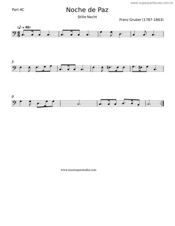 Partitura da música 57. Noche De Paz – Franz Grüber;R. J. N.;J. Blasco;Antioco B. Del Moral v.2