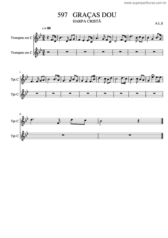 Partitura da música 597 Graças Dou