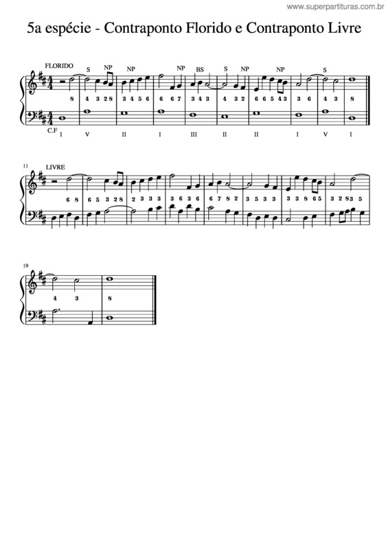 Partitura da música 5A Espe 769 Cie Exemplos Contraponto Florido E Livre