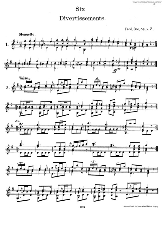 Partitura da música 6 Divertissements v.2