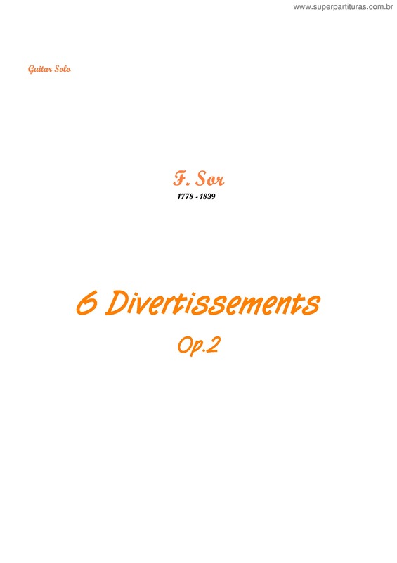 Partitura da música 6 Divertissements v.3