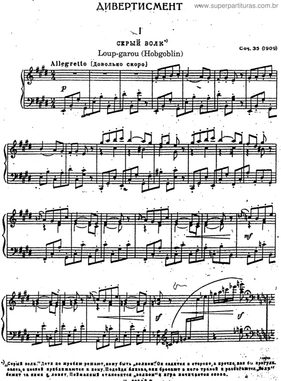 Partitura da música 6 Divertissements