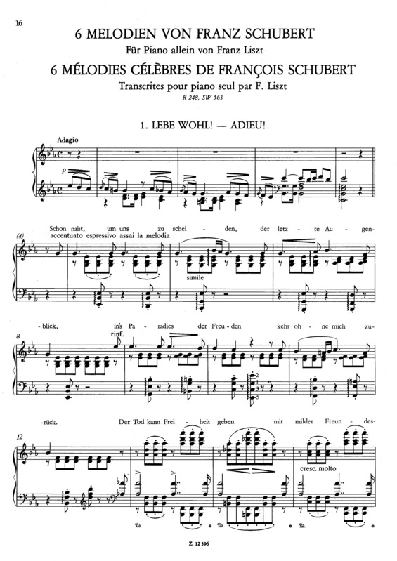 Partitura da música 6 Melodien Von Franz Schubert S.563