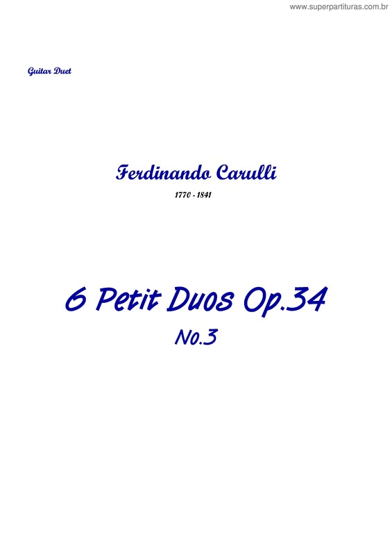 Partitura da música 6 Petit Duos v.2
