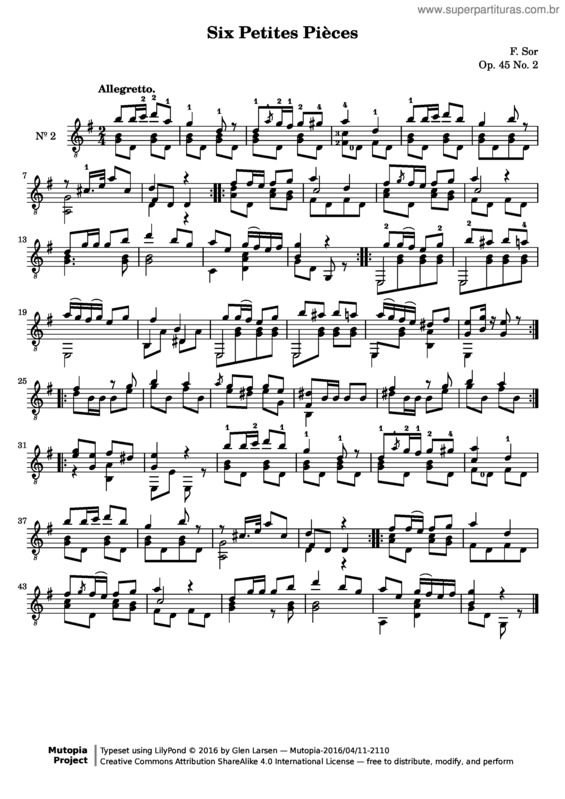 Partitura da música 6 Petites Pièces v.3