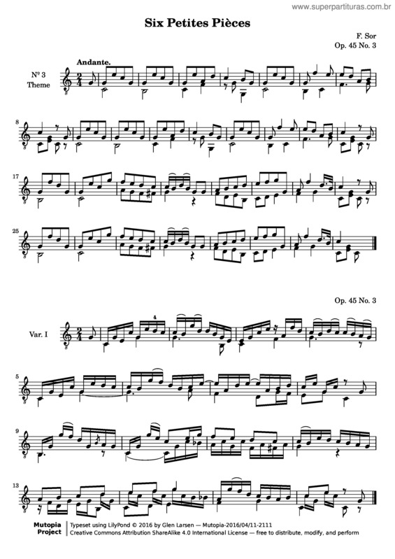 Partitura da música 6 Petites Pièces v.5