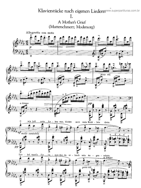 Partitura da música 6 Piano pieces after songs