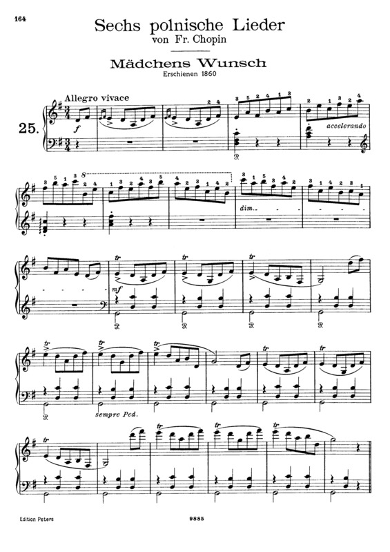 Partitura da música 6 Polish Songs S.480