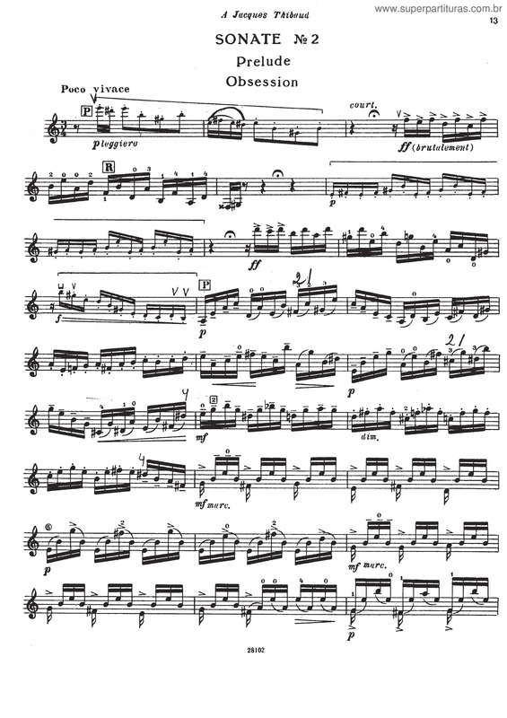 Partitura da música 6 Sonatas for Solo Violin v.4
