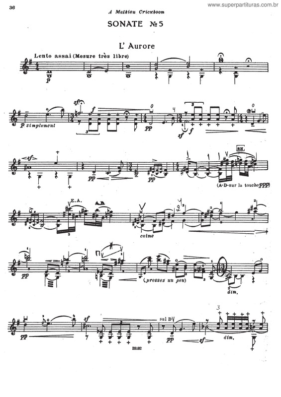Partitura da música 6 Sonatas for Solo Violin v.6
