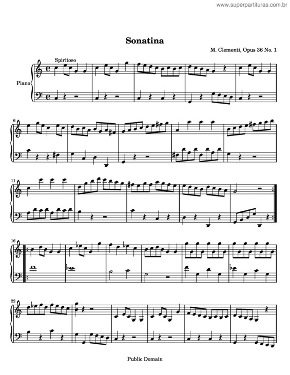 Partitura da música 6 Sonatinas