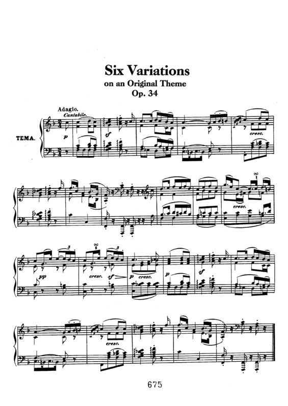 Partitura da música 6 Variations on an Original Theme