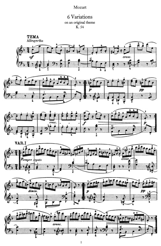Partitura da música 6 Variations v.2