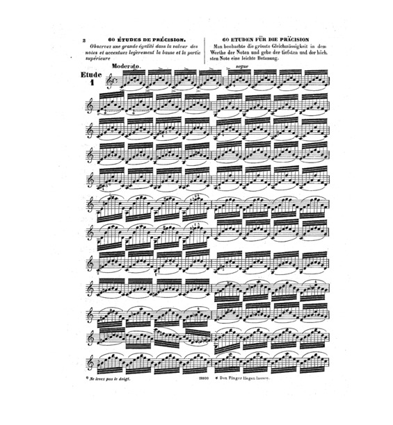 Partitura da música 60 Etudes de Concert Op 123