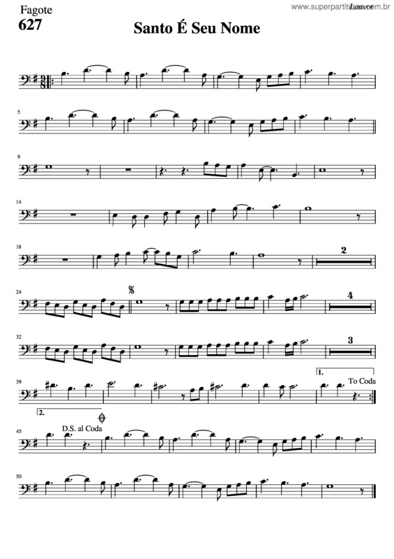 Partitura da música 627 – Santo É Seu Nome v.16
