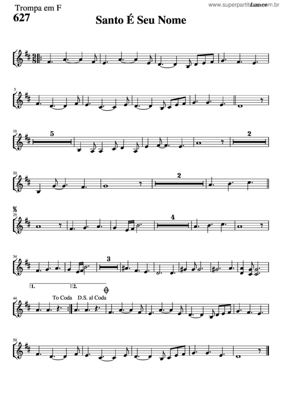 Partitura da música 627 – Santo É Seu Nome v.4