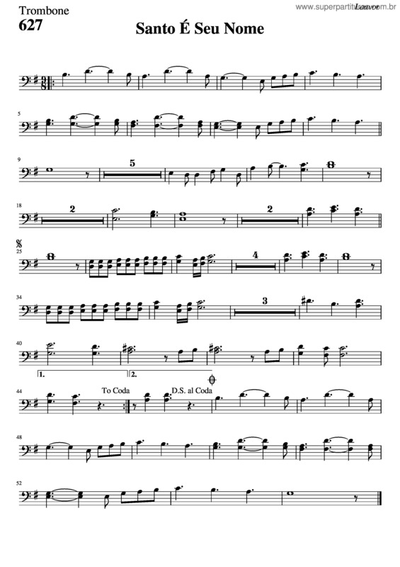 Partitura da música 627 – Santo É Seu Nome v.5