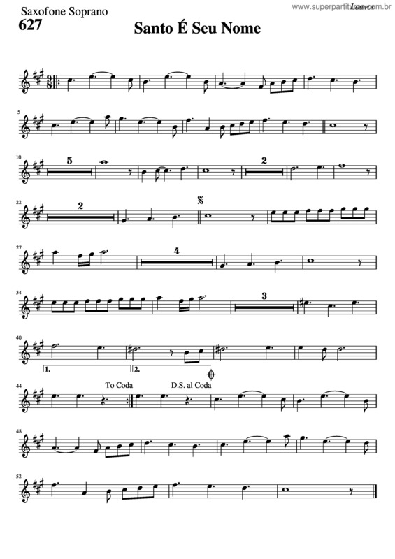 Partitura da música 627 – Santo É Seu Nome v.8