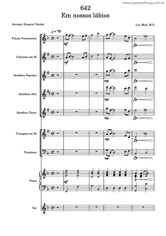 Partitura da música 642 – Em Nossos Lábios – Icm