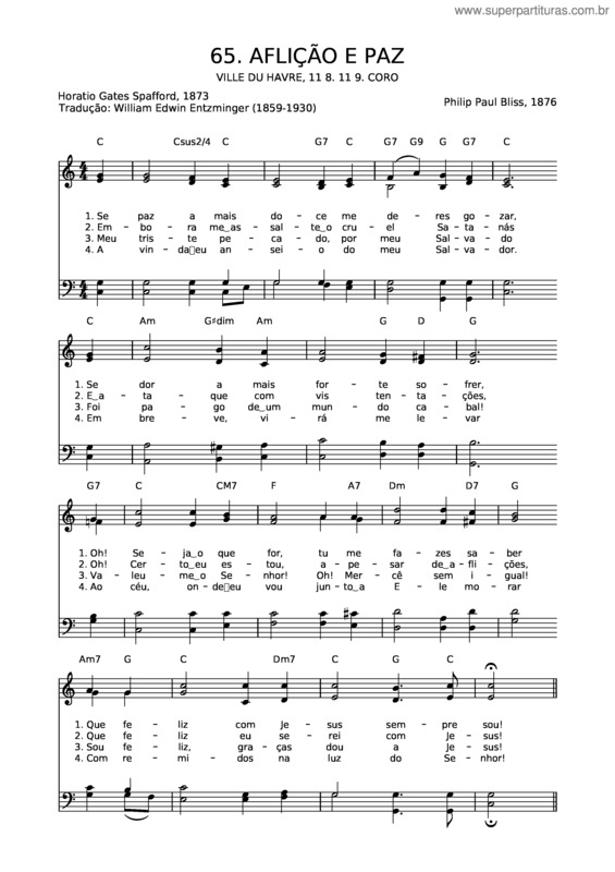 Partitura da música 65 Aflição E Paz