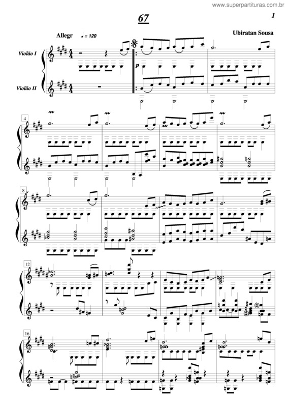 Partitura da música 67