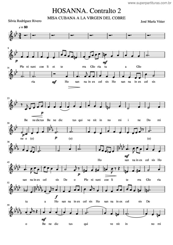 Partitura da música 7. Hosanna._Contralto_2