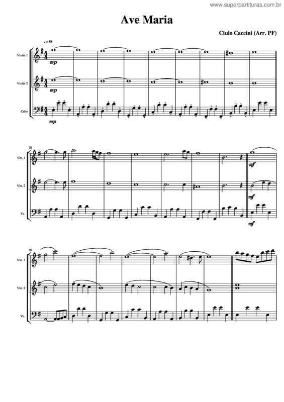 Partitura da música 7.Ave Maria Caccini.Orquerta De Cuerda
