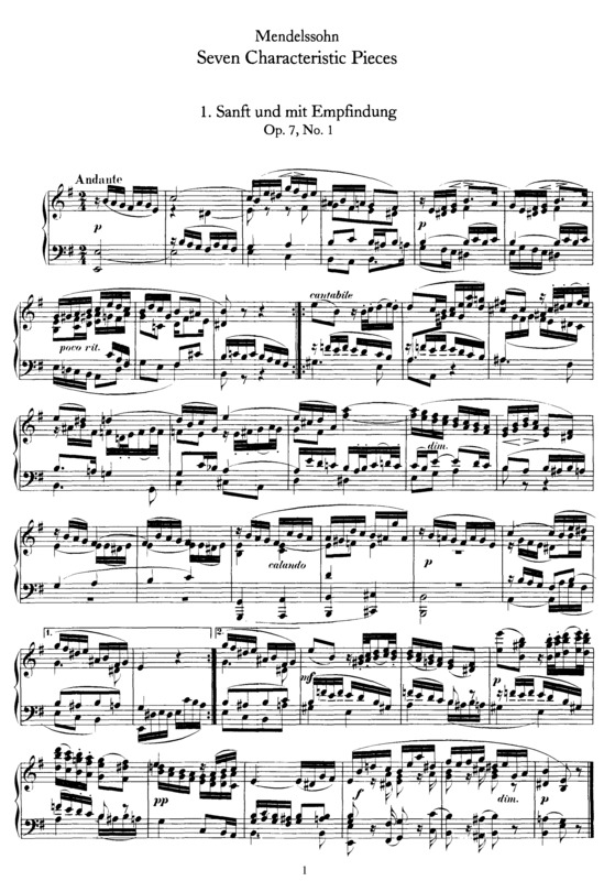 Partitura da música 7 Characteristic Pieces