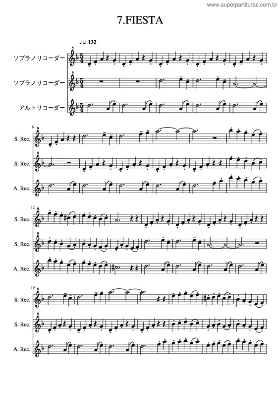 Partitura da música 7.Fiesta