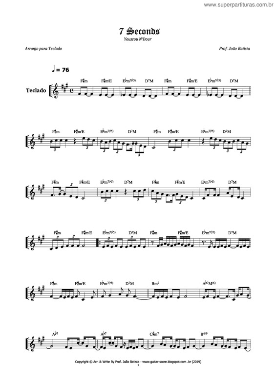 Partitura da música 7 Seconds