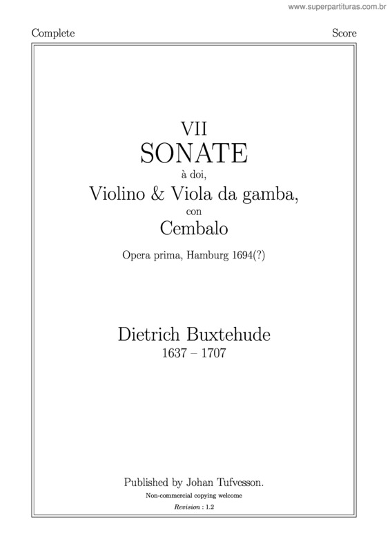 Partitura da música 7 Sonatas for Violin,Viola &amp; Harpsichord