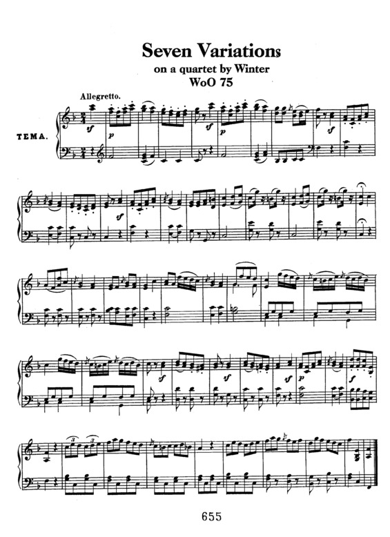 Partitura da música 7 Variations on a Quartet by Winter