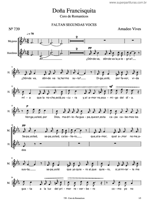 Partitura da música 739–Doña Francisquita